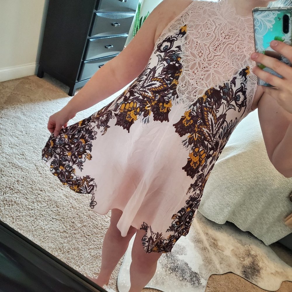 Lace High Neck Free People Dress